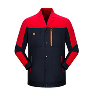 夏季長(zhǎng)袖工作服大紅拼藏藍(lán)